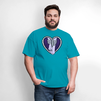 Heartbound Rope Bunny  Unisex Play Tee - turquoise