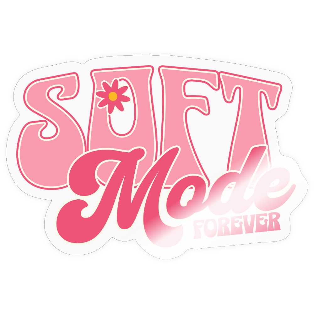 Soft Mode Forever Pastel Vinyl Sticker - transparent glossy