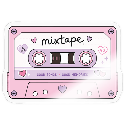 Y2K Mixtape Tape Sticker - transparent glossy