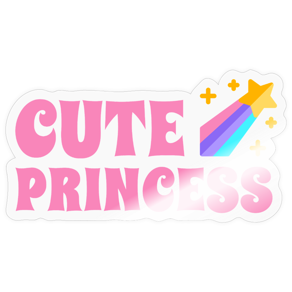 Cute Princess Rainbow Vinyl Sticker - transparent glossy