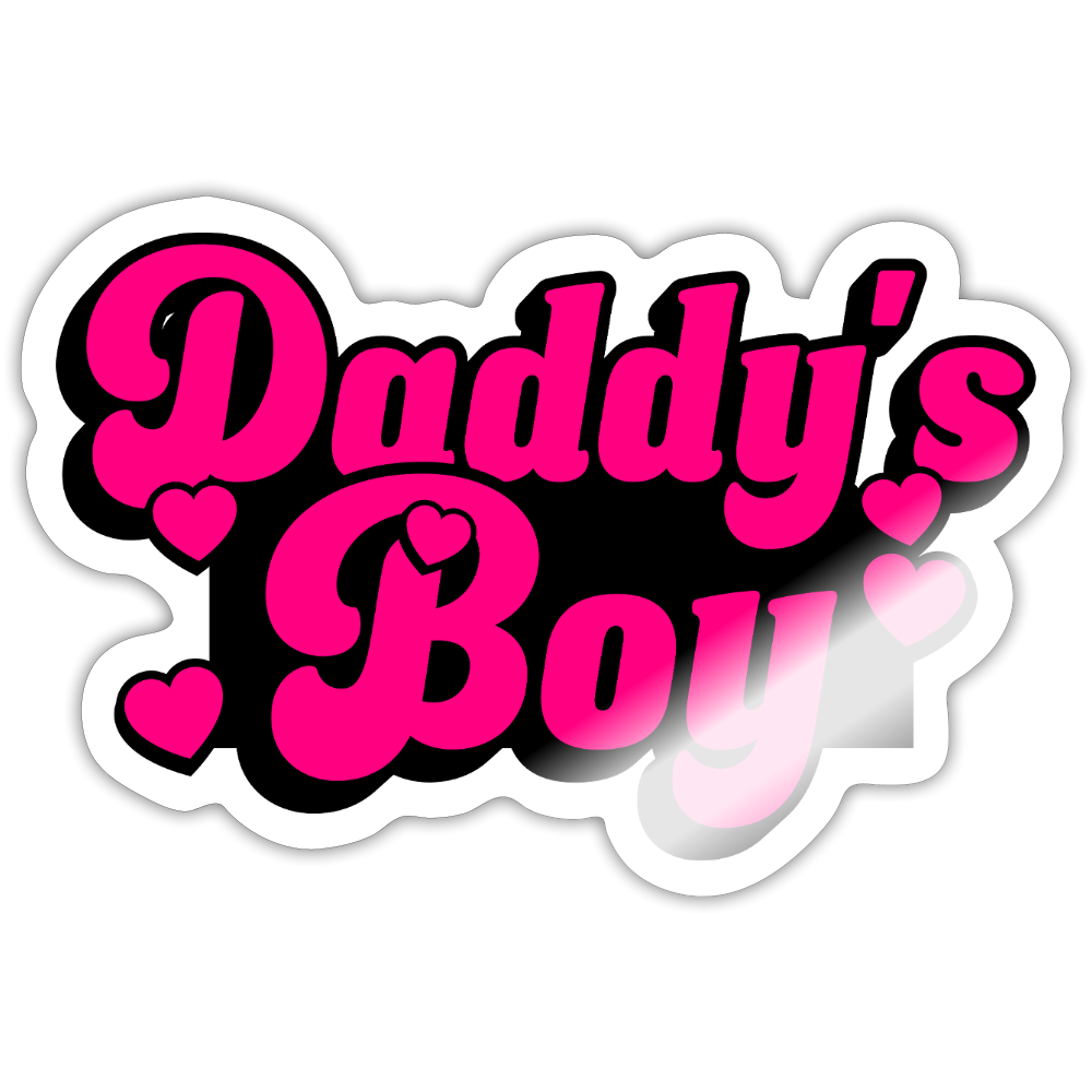 Pink Daddy's Boy Vinyl Sticker - white glossy
