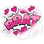 Cute Comic Style Brat Vinyl Sticker - white glossy