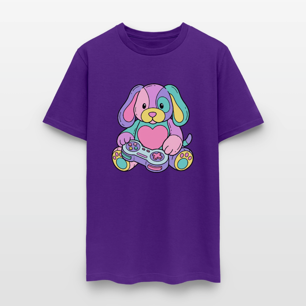 Gamer Pup Plushie Unisex Play Tee - purple