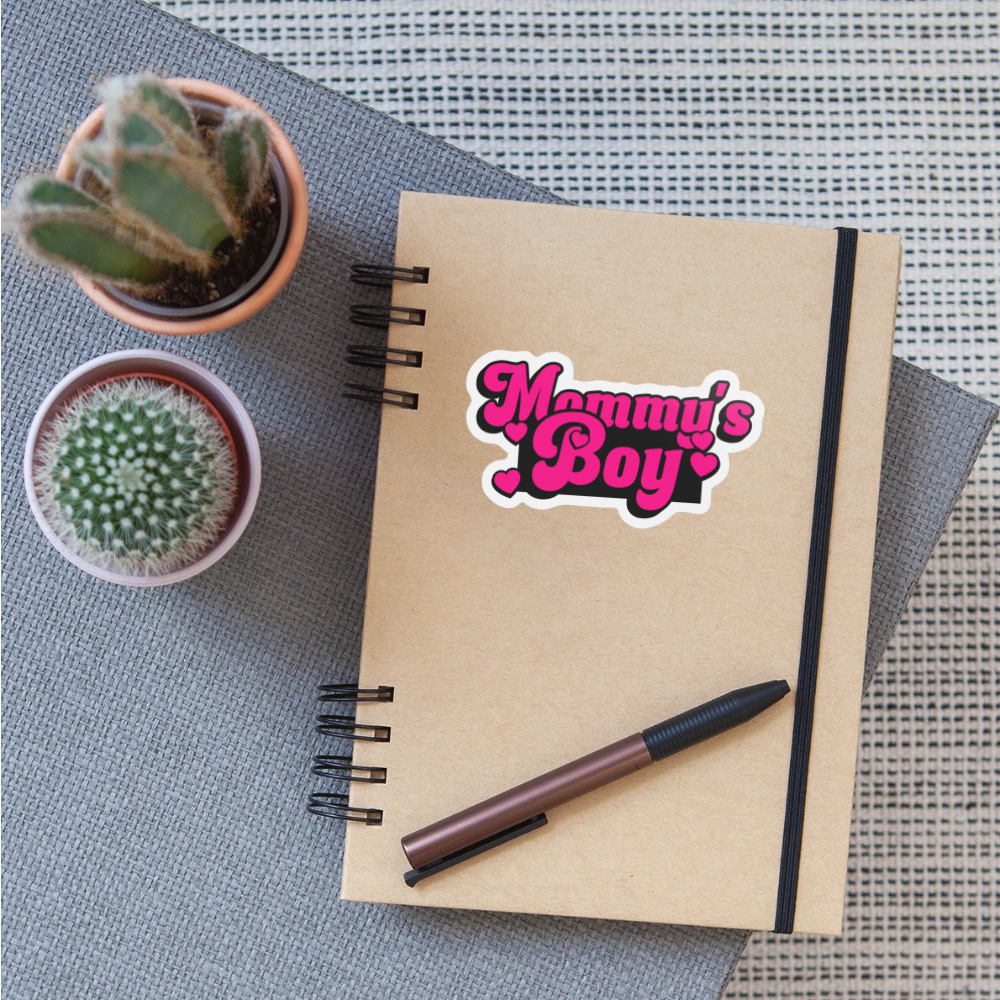 Mommy's Boy Pink Vinyl Sticker - white matte