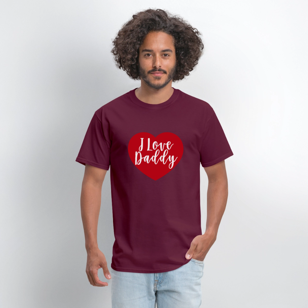 I Love Daddy Unisex Play Tee (Colors) - burgundy