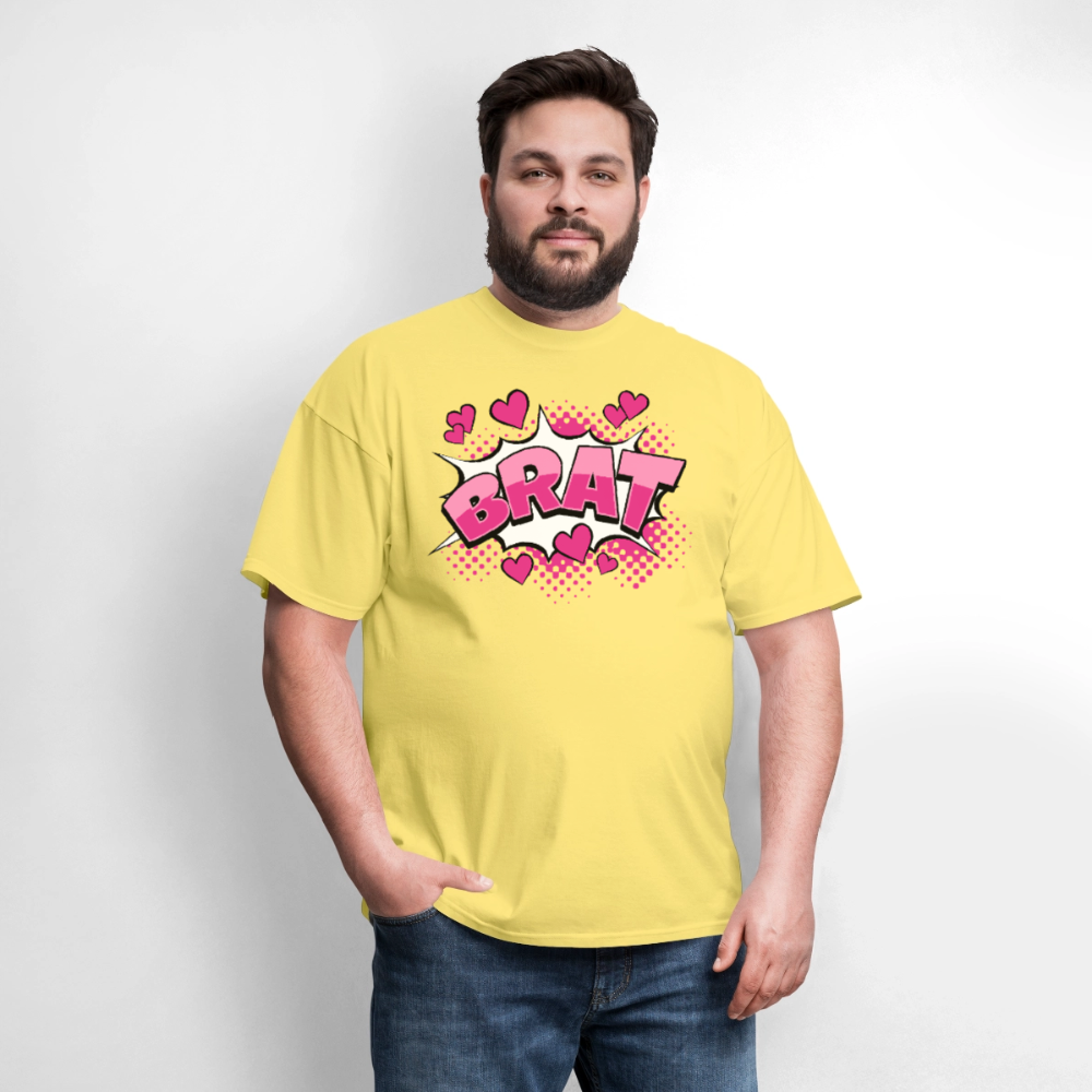 Comic Style Brat Unisex Play Tee (Colors) - cornsilk