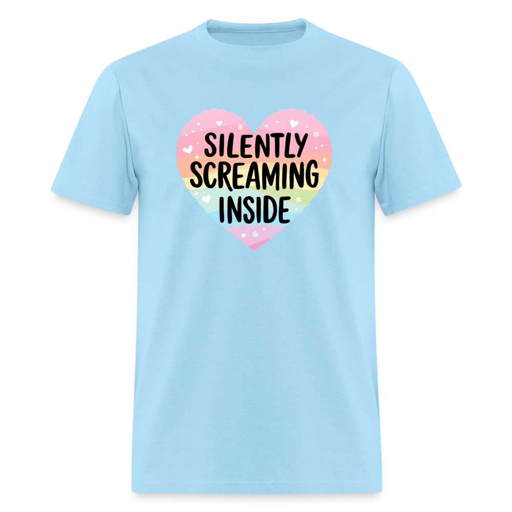 Silently Screaming Unisex Play Tee - powder blue