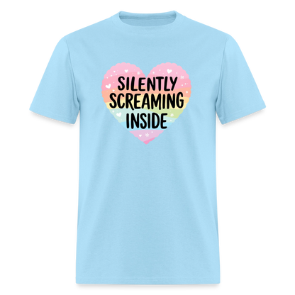 Silently Screaming Unisex Play Tee - powder blue