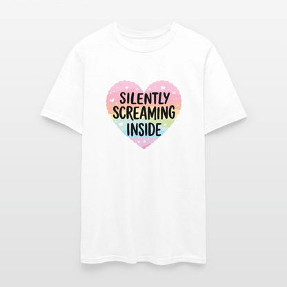 Silently Screaming Unisex Play Tee - white