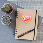 Retro Good Girl Heart Vinyl Sticker - transparent glossy