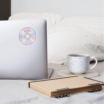 Y2K My Playlist CD Sticker - white matte