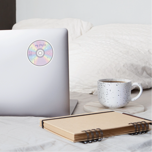 Y2K My Playlist CD Sticker - white matte