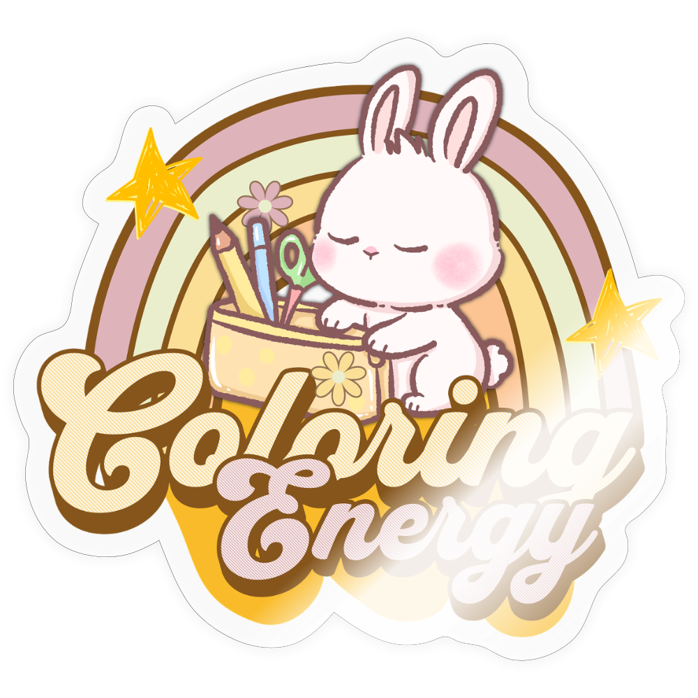 Coloring Energy BunBun Vinyl Sticker - transparent glossy