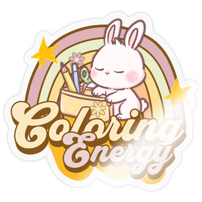 Coloring Energy BunBun Vinyl Sticker - transparent glossy