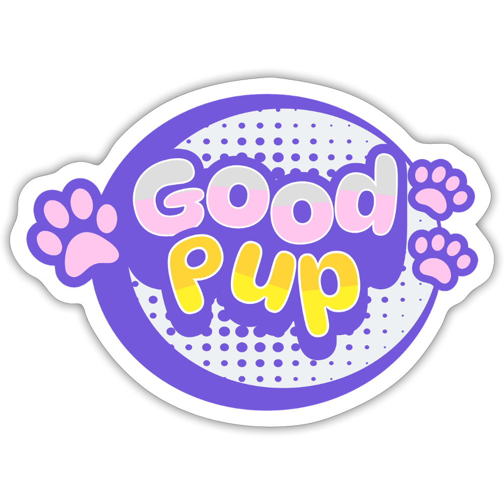 Good Pup Cute Vinyl  Sticker - white matte