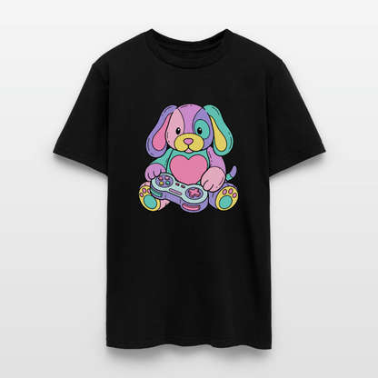 Gamer Pup Plushie Unisex Play Tee - black