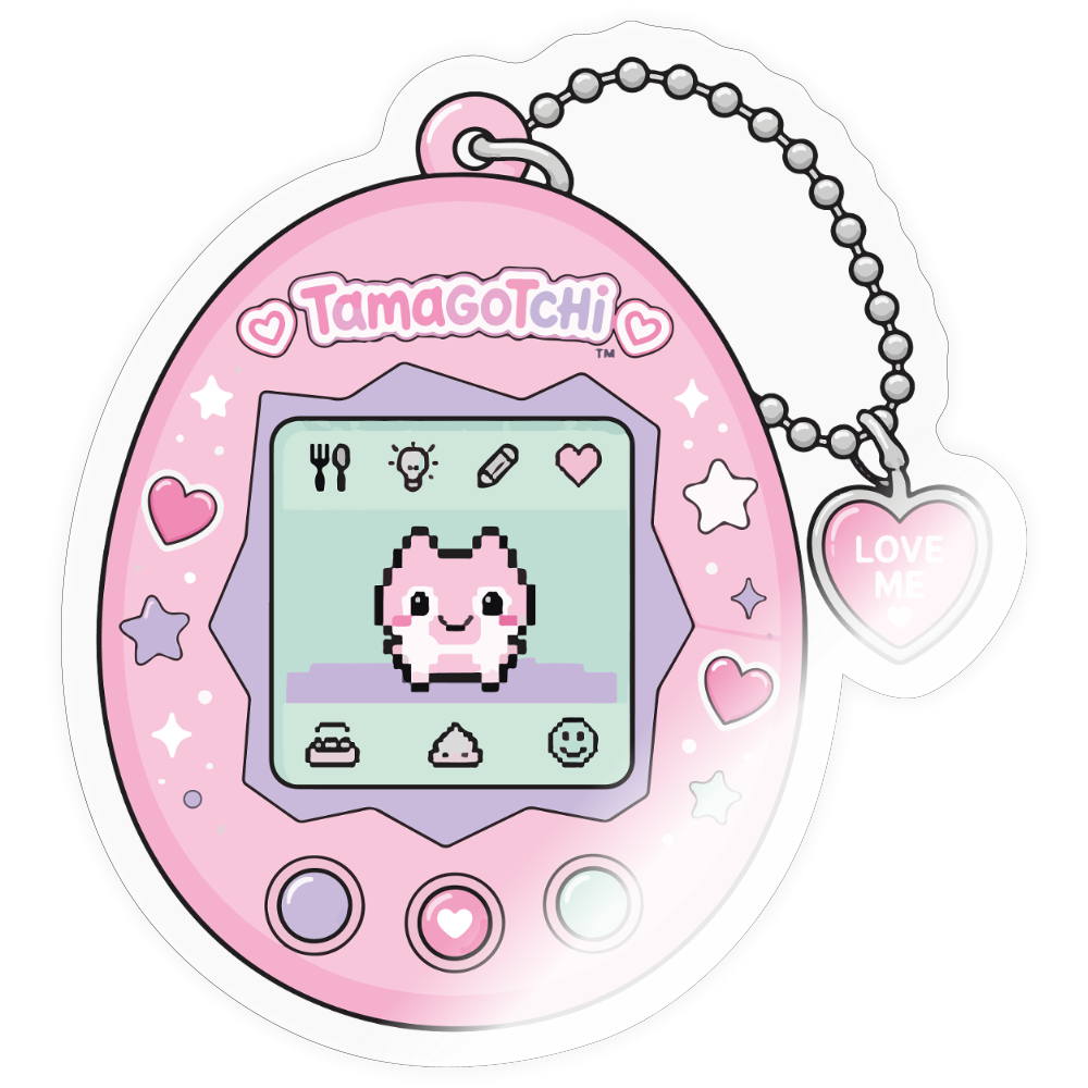 Y2K Kawaii Digital Pet Sticker - transparent glossy