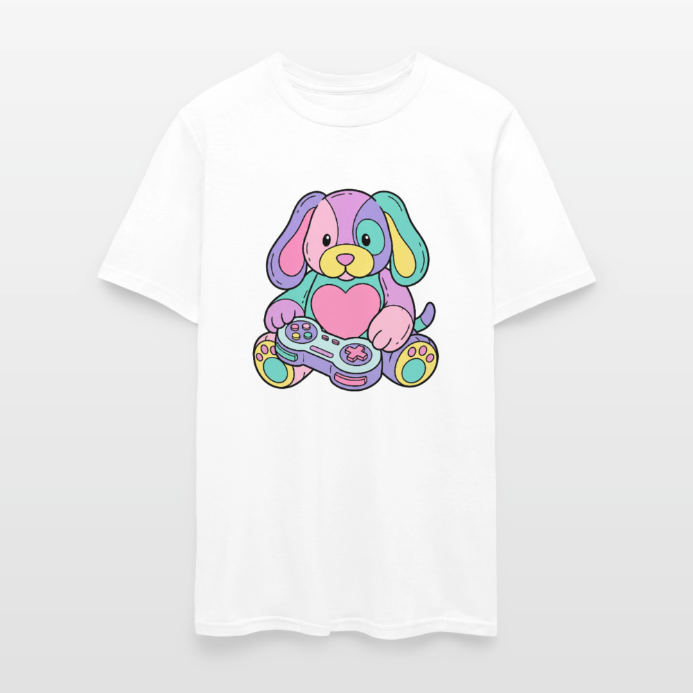 Gamer Pup Plushie Unisex Play Tee - white