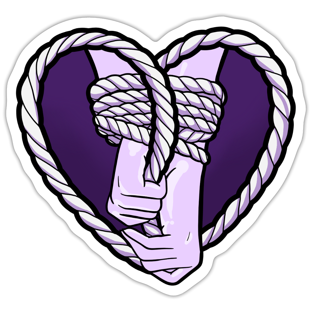 Heartbound Rope Bunny Vinyl Sticker - white matte