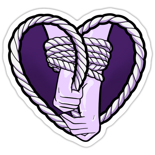 Heartbound Rope Bunny Vinyl Sticker - white matte