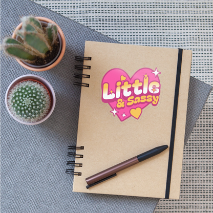 Little & Sassy Retro Vinyl Sticker - transparent glossy