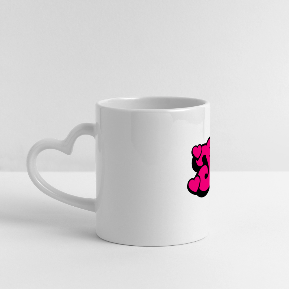 Sissy Mug with Heart Handle - white