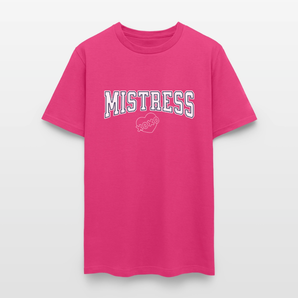 Mistress Varsity Unisex Play Tee (Colors) - fuchsia