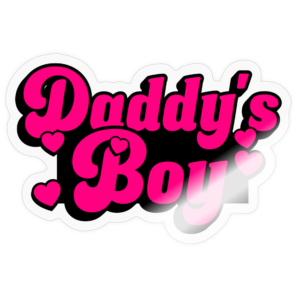 Pink Daddy's Boy Vinyl Sticker - transparent glossy