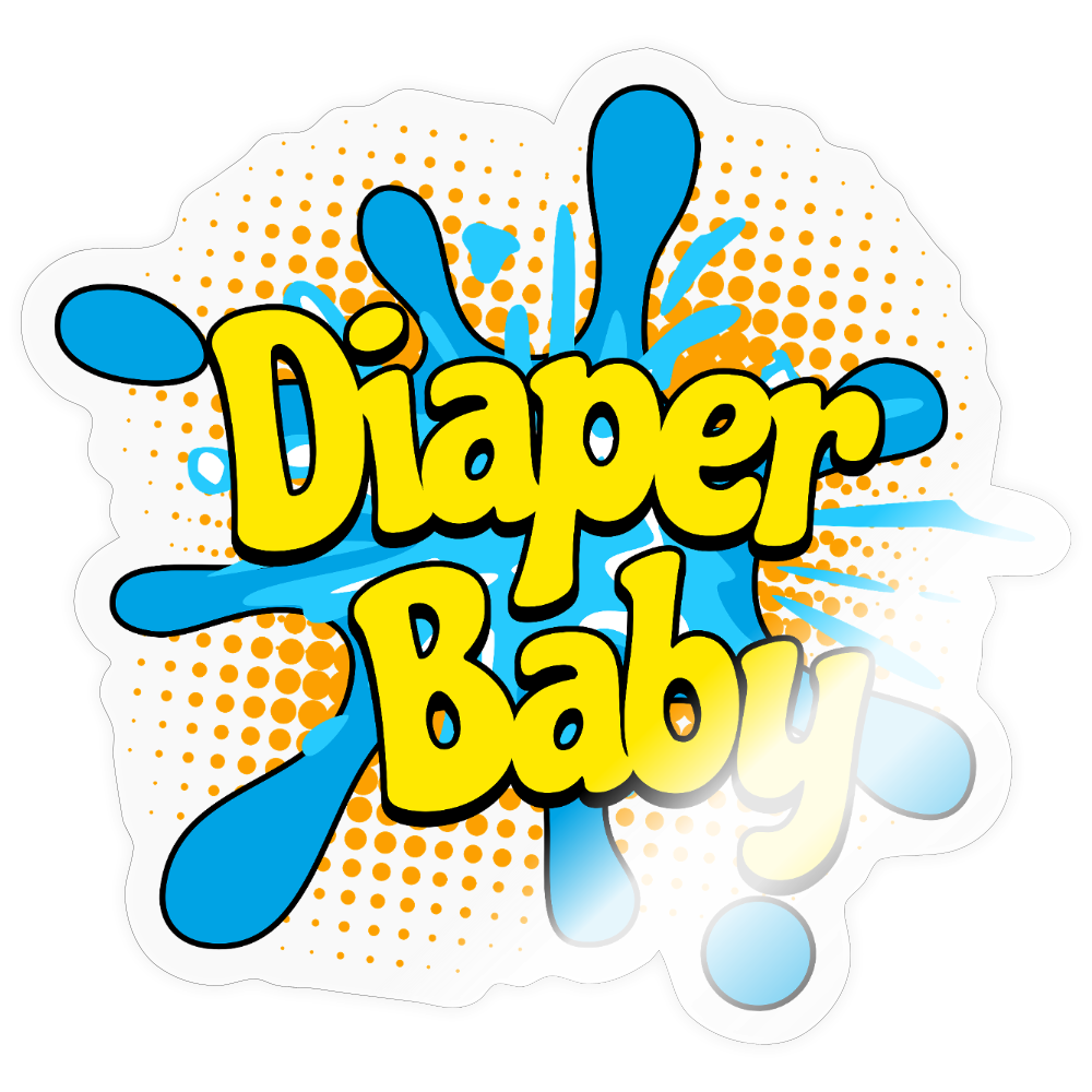 Diaper Baby Splash Vinyl Sticker - transparent glossy