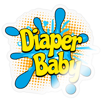 Diaper Baby Splash Vinyl Sticker - transparent glossy