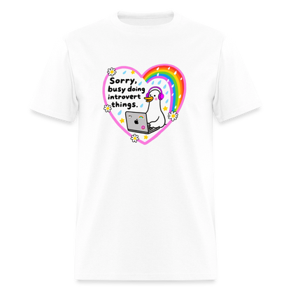 Introvert Things Unisex Play Tee - white