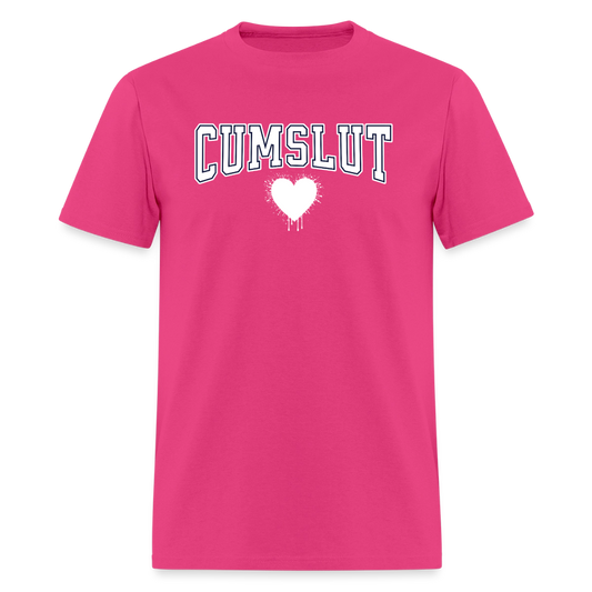 Cumslut Varsity Unisex Play Tee (Colors) - fuchsia