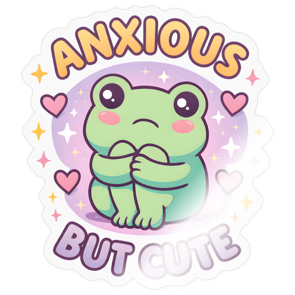 Anxious But Cute Sticker - transparent glossy