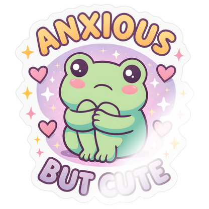 Anxious But Cute Sticker - transparent glossy