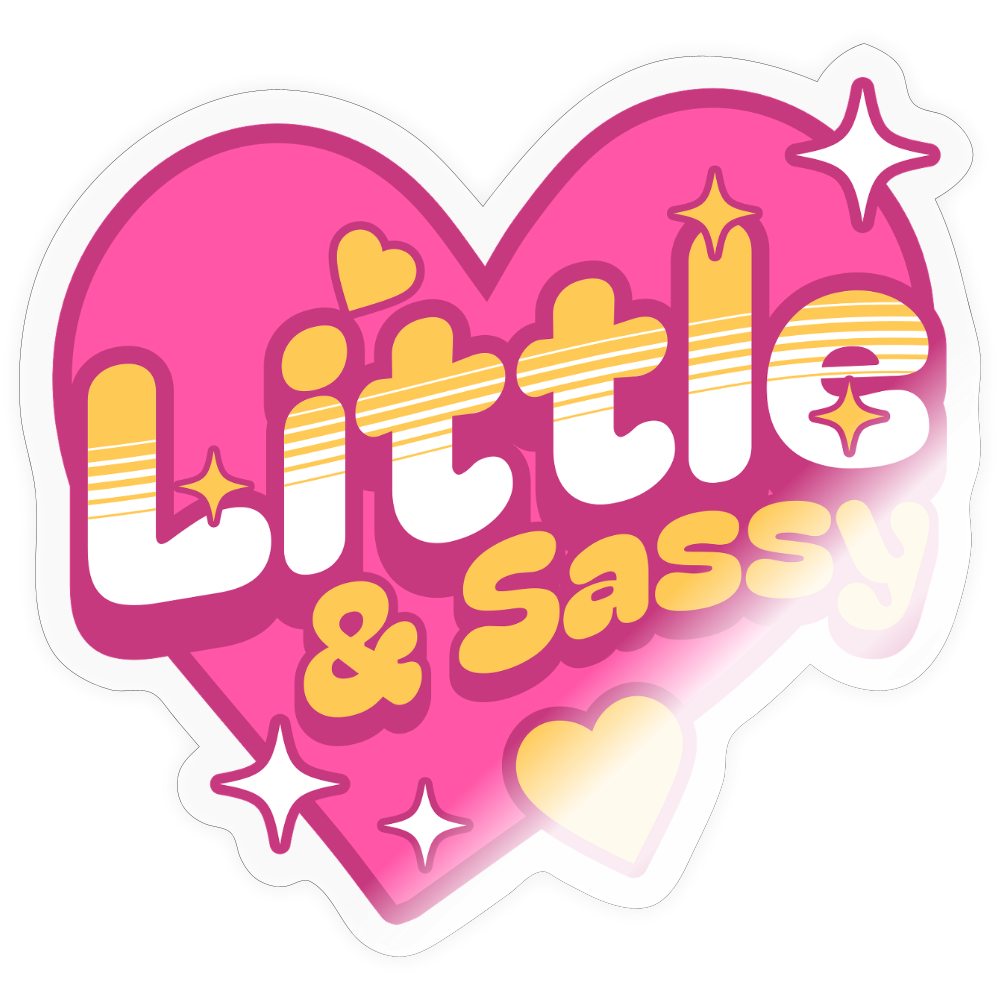 Little & Sassy Retro Vinyl Sticker - transparent glossy