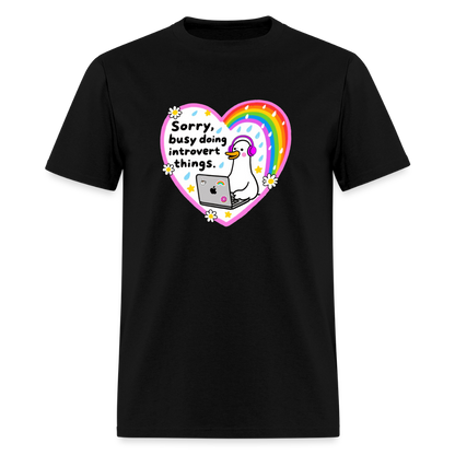 Introvert Things Unisex Play Tee - black