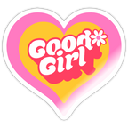 Retro Good Girl Heart Vinyl Sticker - white glossy