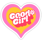 Retro Good Girl Heart Vinyl Sticker - white matte