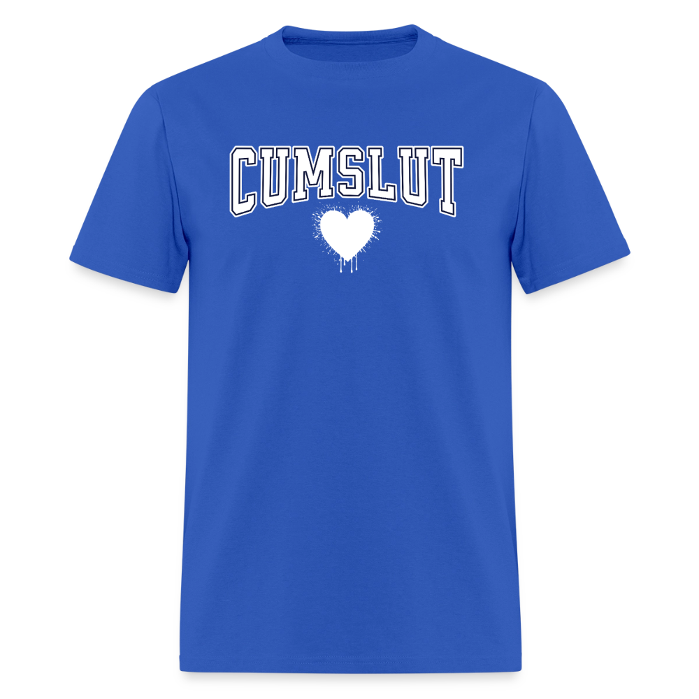 Cumslut Varsity Unisex Play Tee (Colors) - royal blue