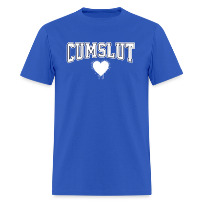Cumslut Varsity Unisex Play Tee (Colors) - royal blue