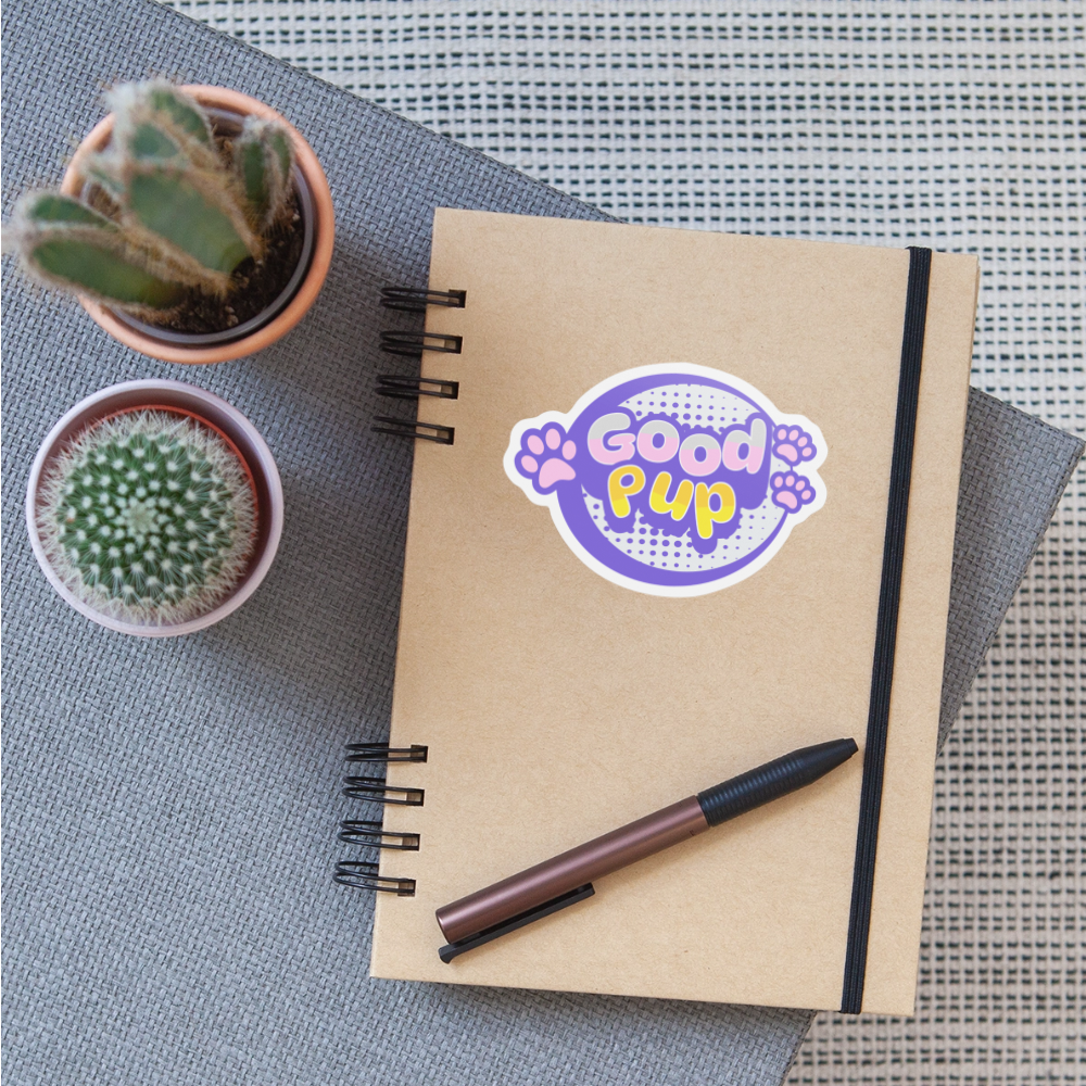 Good Pup Cute Vinyl  Sticker - white matte