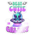 Best Cutie Galaxy Alien Vinyl Sticker - transparent glossy