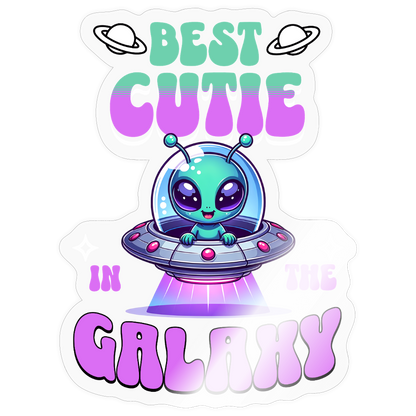 Best Cutie Galaxy Alien Vinyl Sticker - transparent glossy