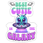 Best Cutie Galaxy Alien Vinyl Sticker - white matte