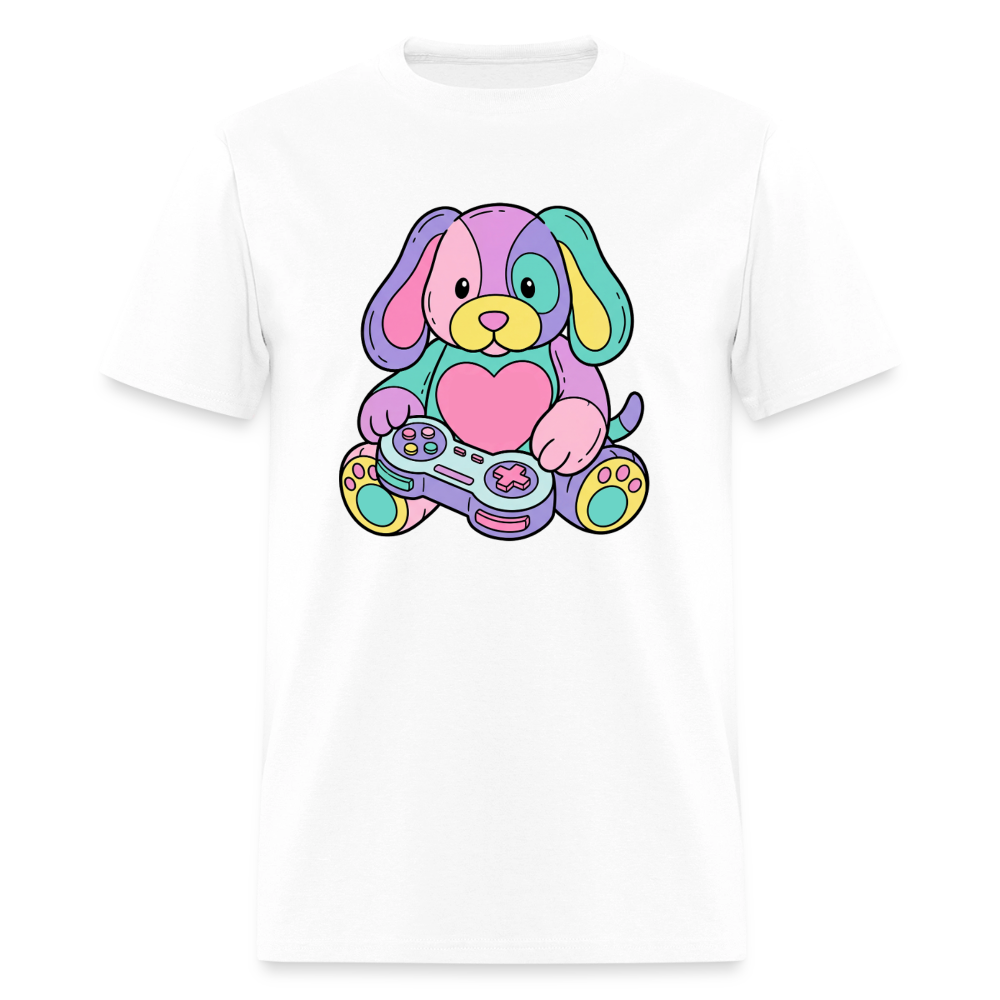 Gamer Pup Plushie Unisex Play Tee - white