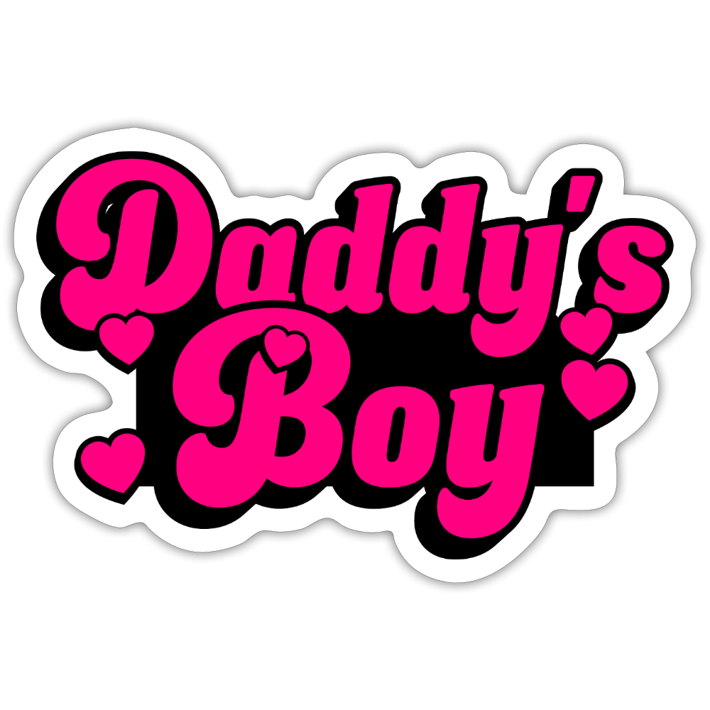Pink Daddy's Boy Vinyl Sticker - white matte