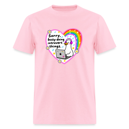 Introvert Things Unisex Play Tee - pink