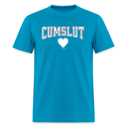 Cumslut Varsity Unisex Play Tee (Colors) - turquoise
