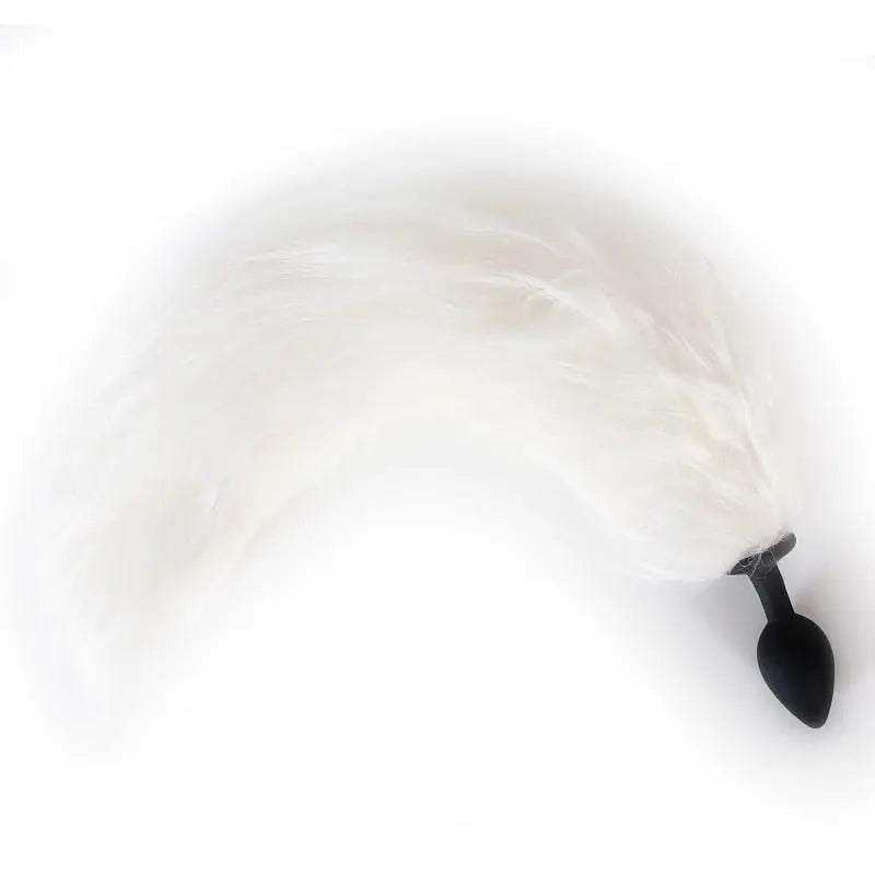 Luminous Fox Tail Anal Tail Silicone Long White