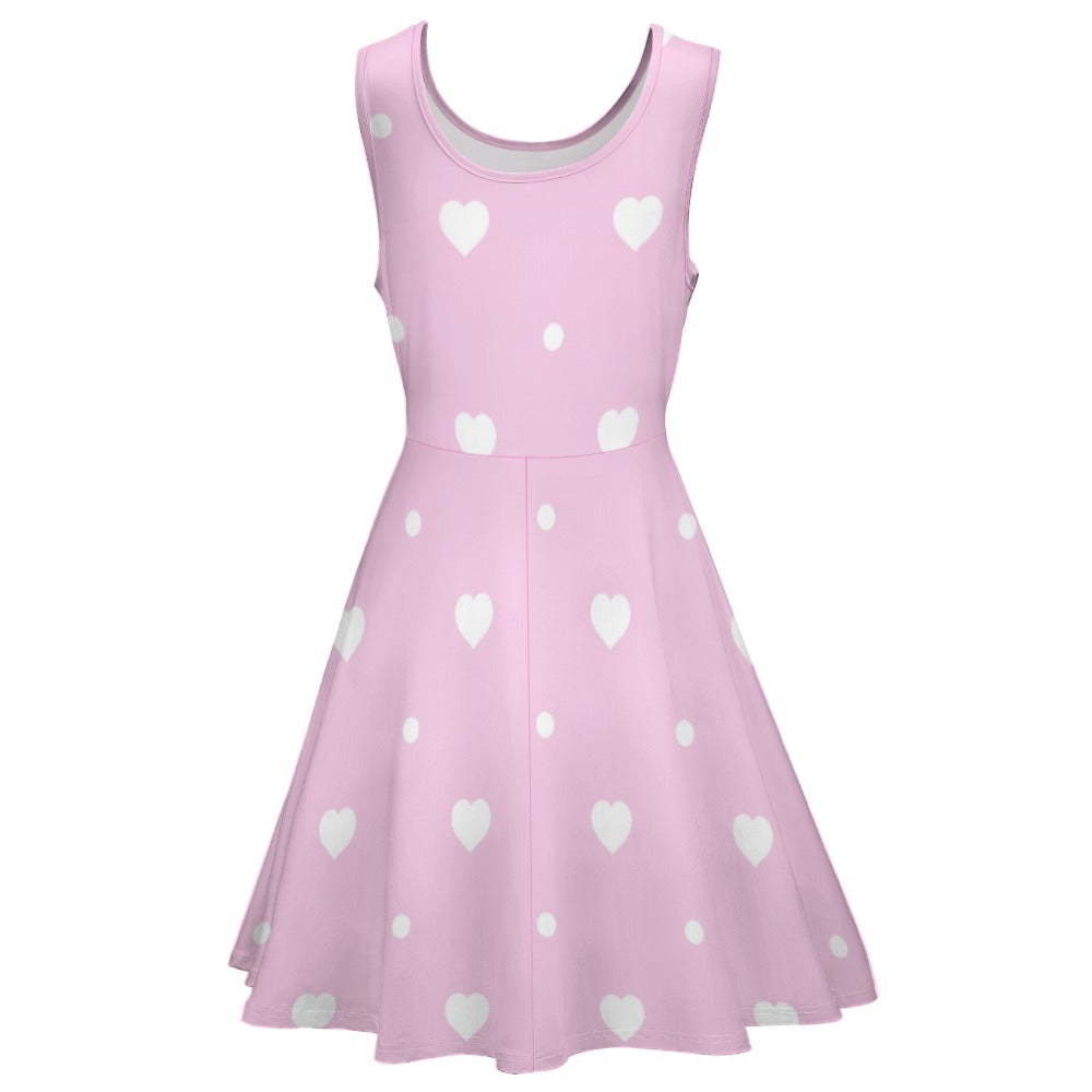 Pastel Pink Hearts Skater Dress